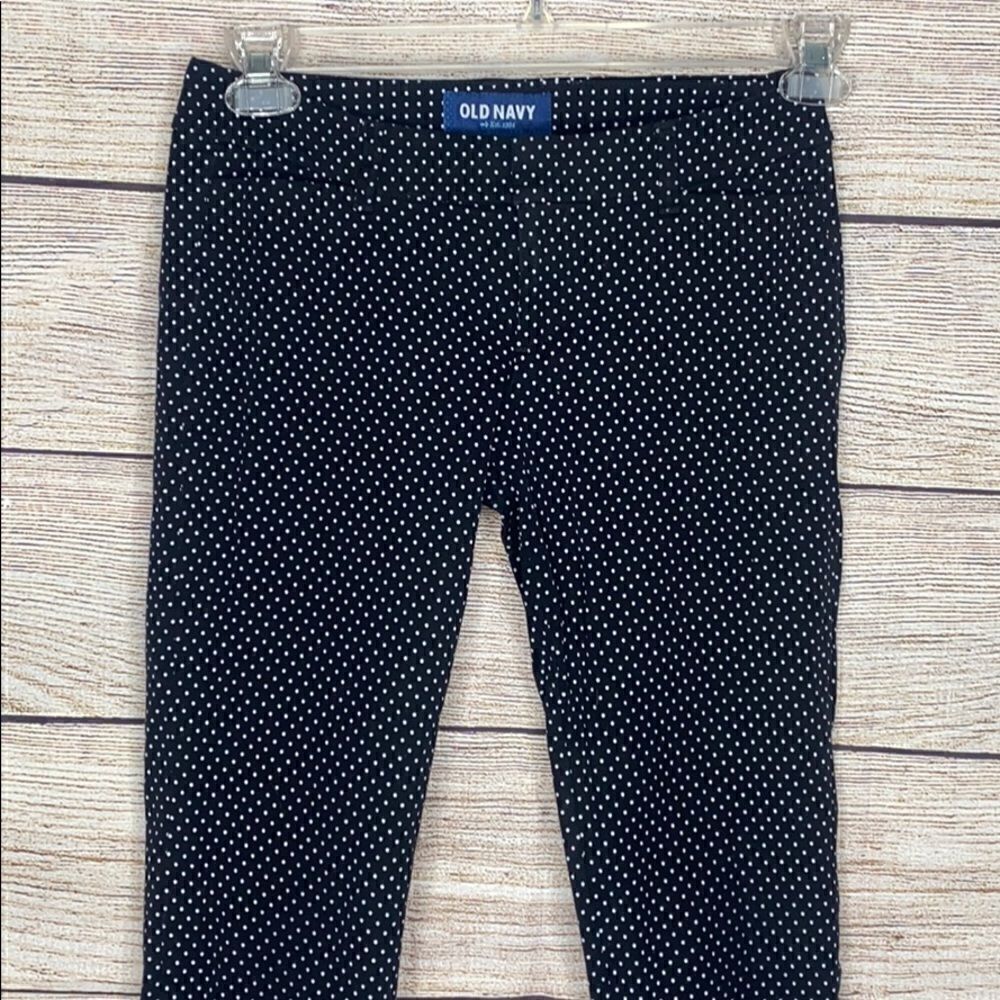 Old Navy Straight Leg Skinny Black Dot Pant